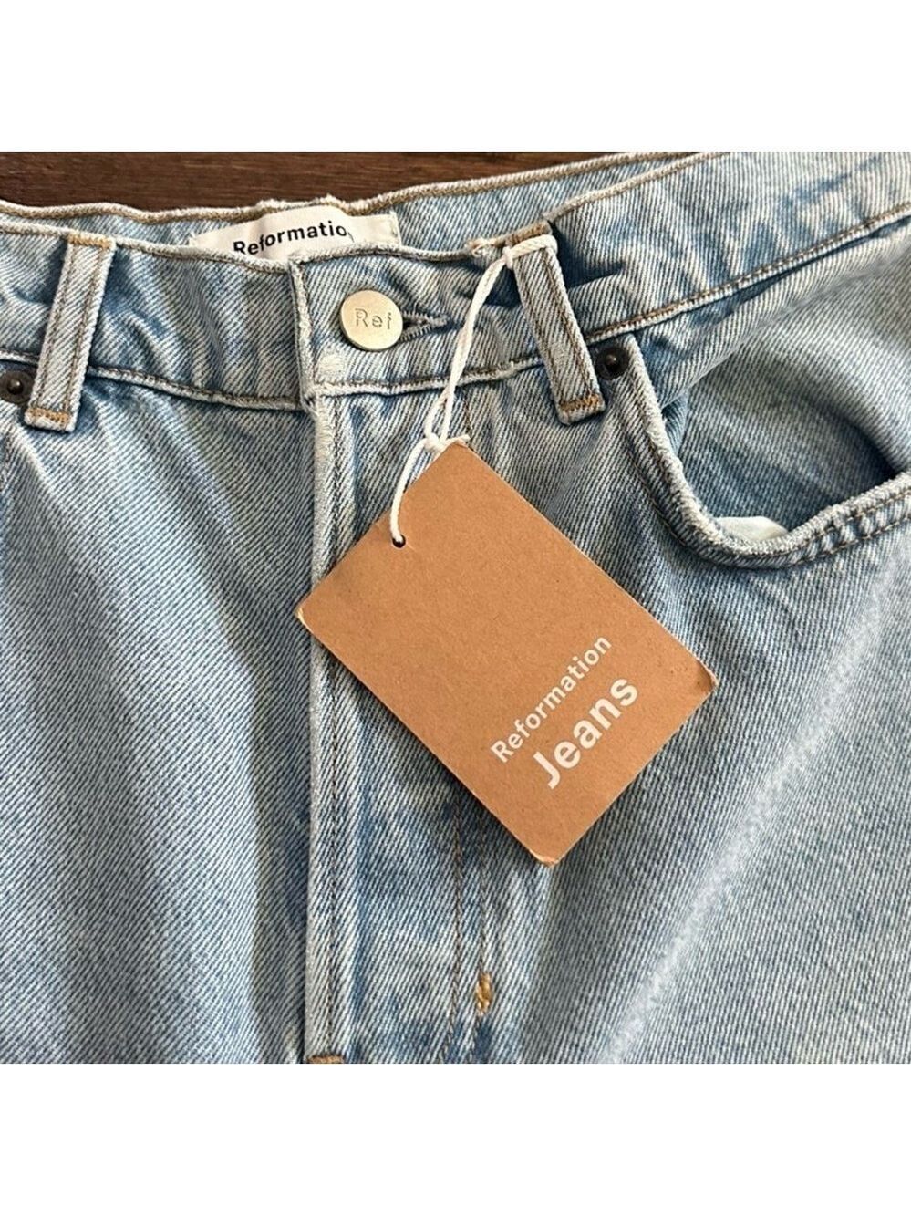 Reformation Cynthia High Rise Straight Leg distressed jeans -size 27-NWT - Picture 8 of 11
